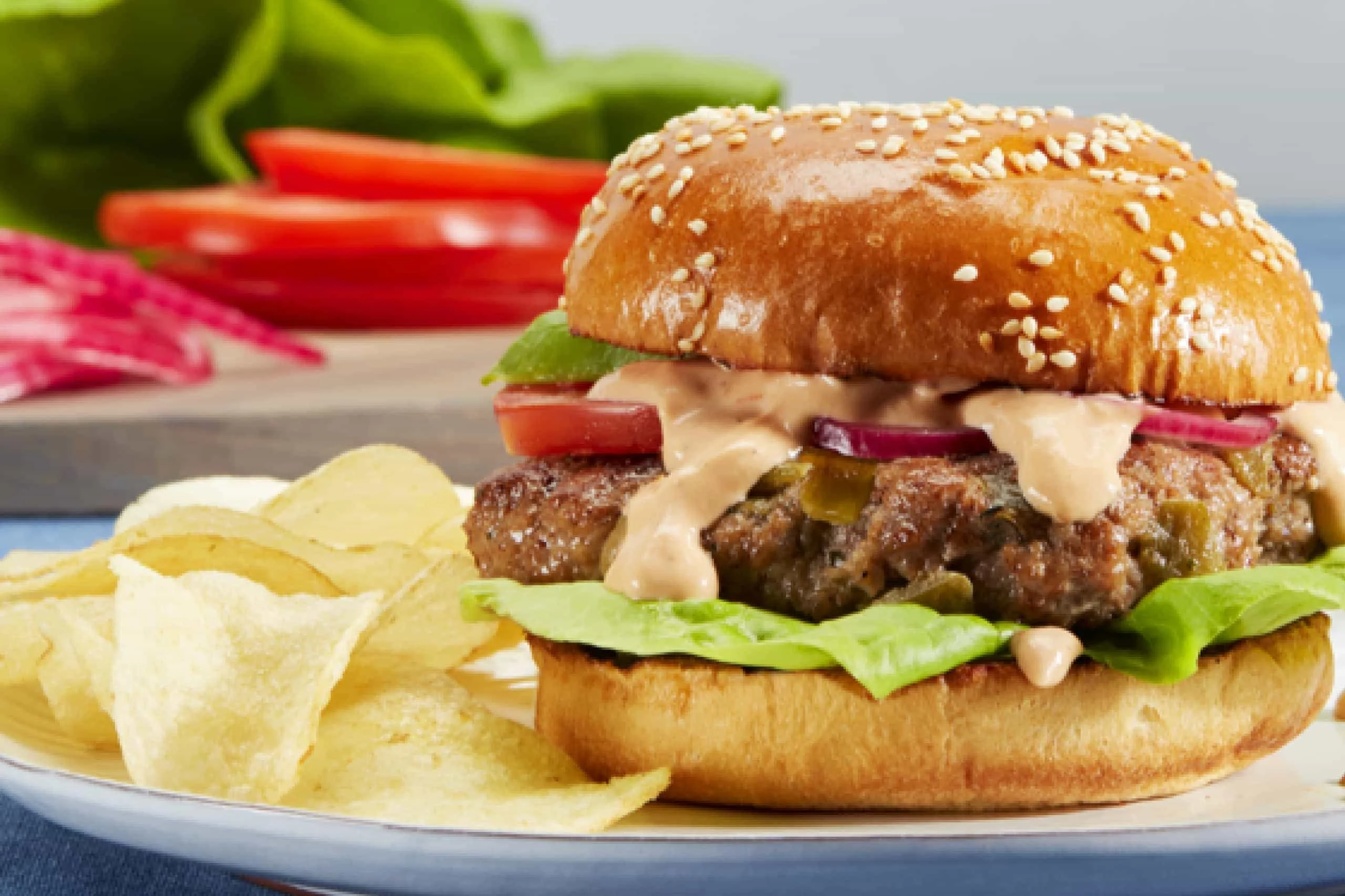Green Chile Ranch Turkey Smash Burgers image